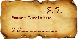 Pomper Tarziciusz névjegykártya